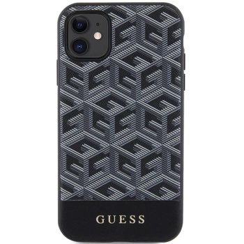 Etui Guess GCube Stripes MagSafe na iPhone 11 / Xr - czarne