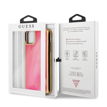 Etui Guess Glow in the Dark Sand Matte na iPhone 11 Pro - różowe