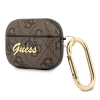 Etui Guess 4G Script Metal Collection na AirPods Pro - brązowe