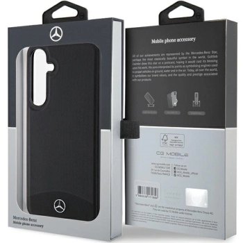 Etui Mercedes Leather Textured & Plain MagSafe na Samsung Galaxy S24+ - czarne
