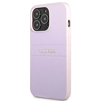 Etui Guess Saffiano Stripe na iPhone 13 Pro Max - fioletowe
