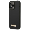 Etui Guess Silicone Logo Plate MagSafe na iPhone 14 Pro Max - czarne