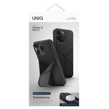 Etui UNIQ Transforma Magclick Charging do iPhone 15 Pro Max - czarne