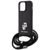 Etui Karl Lagerfeld Crossbody Saffiano Metal Pin Karl&Choupette na iPhone 15 Pro Max - czarne