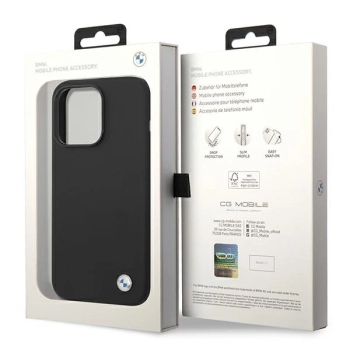 Etui BMW Silicone Metal Logo na iPhone 14 Pro - czarne