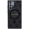 Etui Guess 4G Collection Leather Metal Logo MagSafe na Samsung Galaxy S24 Ultra - czarne