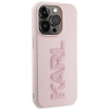 Etui Karl Lagerfeld 3D Rubber Glitter Logo na iPhone 15 Pro - różowe