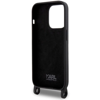 Etui Karl Lagerfeld Crossbody Silicone Ikonik do iPhone 15 Pro - czarne