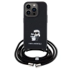 Etui Karl Lagerfeld Crossbody Saffiano Metal Pin Karl&Choupette na iPhone 15 Pro - czarne