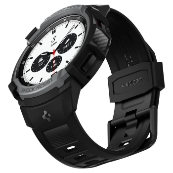 Etui z paskiem Spigen Rugged Armor Pro na Samsung Galaxy Watch 4 Classic 42 mm - szare