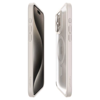 Etui Spigen Ultra Hybrid Mag z MagSafe na iPhone 15 Pro - matowy tytan naturalny