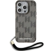 Etui Karl Lagerfeld IML Mono KL Pattern & Cord na iPhone 15 Pro - czarne