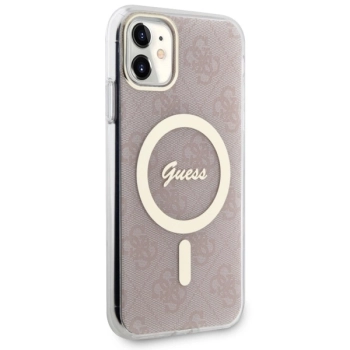 Etui Guess 4G MagSafe na iPhone 11 - różowe