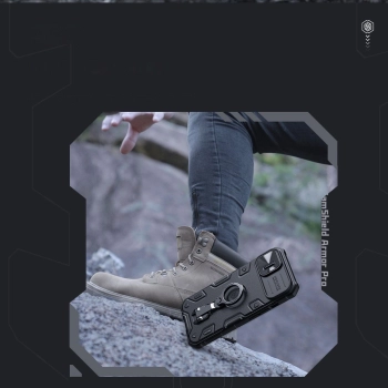 Nillkin CamShield Armor Pro Magnetic Case etui iPhone 14 magnetyczny pokrowiec MagSafe z osłoną na aparat ciemnozielone