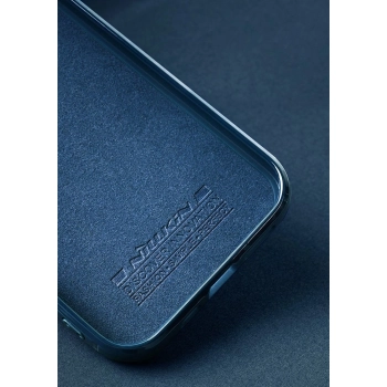 Nillkin Aoge Leather Case elastyczne pancerne etui z prawdziwej skóry z kieszonką iPhone 12 mini czarny
