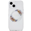 Etui Guess IML Flowers Wreatch MagSafe na iPhone 15 / 14 / 13 - przezroczyste