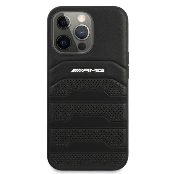 Etui AMG Leather Debossed Lines na iPhone 13 Pro / iPhone 13 - czarne