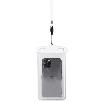 Wodoodporne etui ze smyczą do telefonu PVC - białe