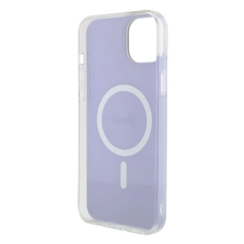 Etui Guess IML Iridescent MagSafe do iPhone 15 - fioletowe