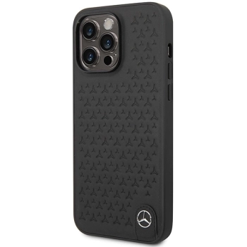 Etui Mercedes Leather Stars Pattern na iPhone 14 Pro Max - czarne