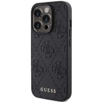 Etui Guess Leather 4G Stamped na iPhone 15 Pro Max - czarne