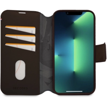 Etui Decoded Detachable Wallet Case skórzane z MagSafe z klapką do iPhone 14 Plus - brązowe