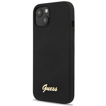 Etui Guess Silicone Script Gold Logo na iPhone 13 - czarne