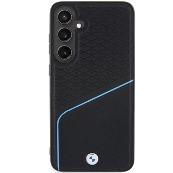 Etui BMW Signature Leather Textured & Line MagSafe na Samsung Galaxy S24+ - czarne