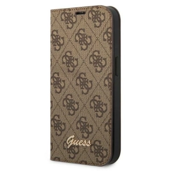 Etui Guess 4G Vintage Gold Logo na iPhone 14 Pro - brązowe