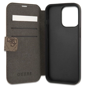 Etui Guess 4G Big Metal Logo na iPhone 13 Pro Max - brązowe