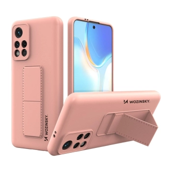 Wozinsky Kickstand Case silikonowe etui z podstawką etui Xiaomi Redmi 10 różowe