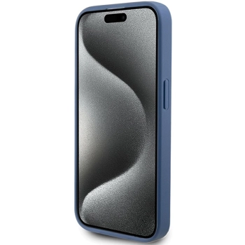 Etui Guess 4G Big Metal Logo na iPhone 15 Pro - niebieskie