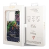 Etui Guess Flower Liquid Glitter na iPhone 14 Pro Max - niebieskie