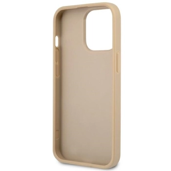 Etui Guess Saffiano Triangle Logo na iPhone 14 Pro - beżowe