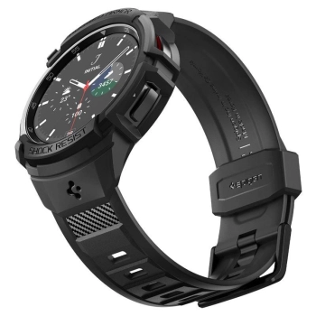 Etui z paskiem Spigen Rugged Armor Pro na Samsung Galaxy Watch 6 Classic (43 mm) - czarne