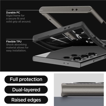 Etui Spigen Neo Hybrid na Samsung Galaxy S24 Ultra - metaliczny szary