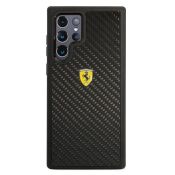 Etui Ferrari On Track Real Carbon na Samsung Galaxy S22 Ultra - czarne