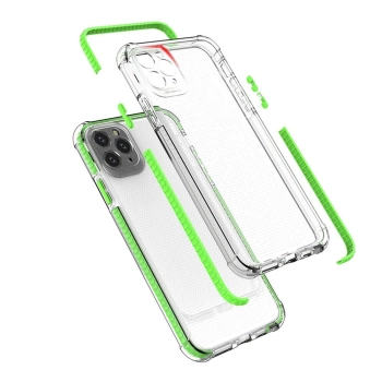 Spring Armor żelowy elastyczny pancerny pokrowiec z kolorową ramką do iPhone 11 Pro Max niebieski