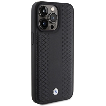 Etui BMW Leather Diamond Pattern na iPhone 15 Pro - czarne