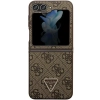 Etui Guess Leather 4G Triangle Strass na Samsung Galaxy Z Flip 5 - brązowe
