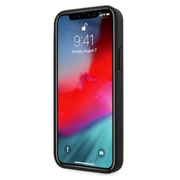 Etui AMG Leather Debossed Lines na iPhone 12 Pro Max - czarne
