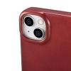 iCarer CE Oil Wax Premium Leather Folio Case skórzane etui iPhone 14 z klapką magnetyczne MagSafe czerwony (AKI14220705-RD)