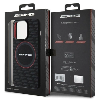 Etui AMG Silicone Carbon Pattern MagSafe na iPhone 15 Pro Max - czarne