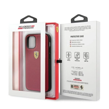 Etui Ferrari On Track Perforated na iPhone 12 mini - czerwone