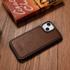 iCarer Leather Oil Wax etui pokryte naturalną skórą do iPhone 14 brązowy (WMI14220717-BN)