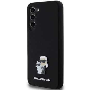 Etui Karl Lagerfeld Silicone Karl&Choupette Metal Pin na Samsung Galaxy S23+ - czarne