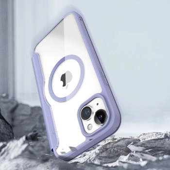 Etui iPhone 15 Plus magnetyczny pokrowiec MagSafe z klapką Dux Ducis Skin X Pro - fioletowy