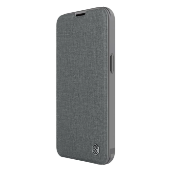 Nillkin Qin Cloth Pro Case etui do iPhone 14 Plus osłona na aparat kabura pokrowiec obudowa z klapką szary