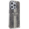 Etui Guess IML 4G Gold Stripe na iPhone 15 Pro - brązowe