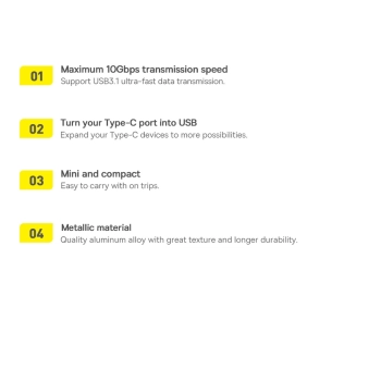 Adapter Baseus Ingenuity Series z USB-C do USB-A 10Gb/s - czarny